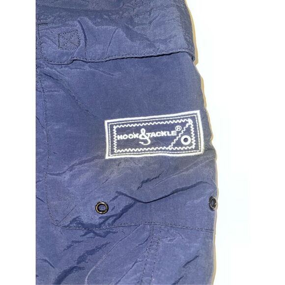 Hook & Tackle Fishing Outdoor Swim Trunks Mesh Lined Shorts Blue Men's LARGE A25 - Picture 3 of 7
